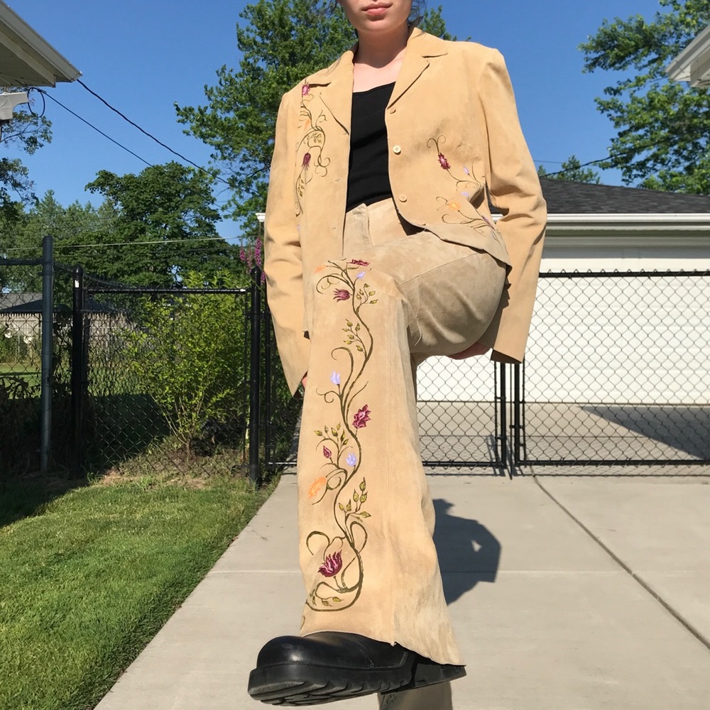 Vintage Leather Pantsuit